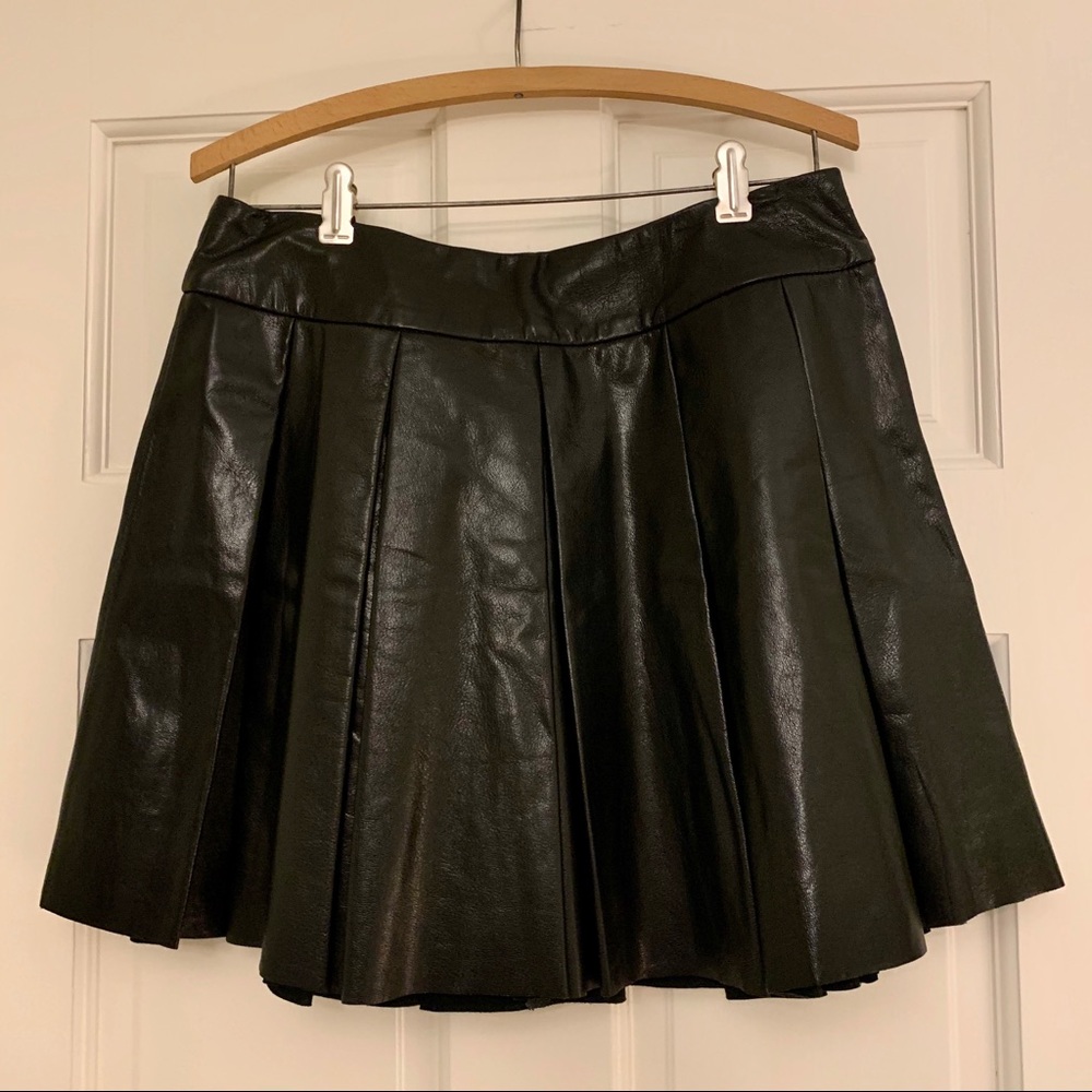 Alice + Olivia Black Leather Skirt